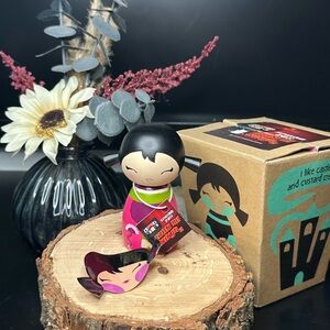 Momiji Message Giggles Doll with Pink Dress in Box with Sticker